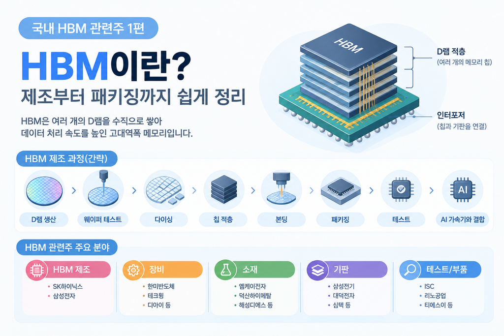 국내 반도체 HBM 관련주 1탄 HBM3E 차세대 HBM4